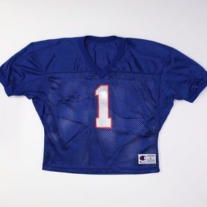 Vintage 90s Champion #1 Football Mesh Crop Jersey